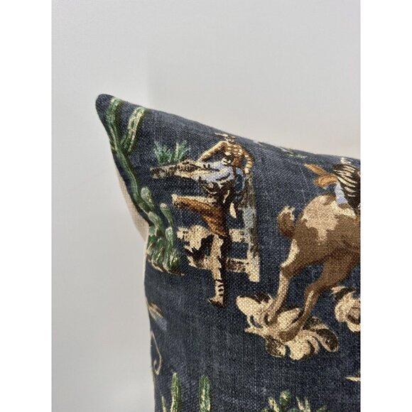 Canaan Western Rodeo Throw Pillow Cotton Blend 20”x20” Duck Feathers Filled - Picture 3 of 12